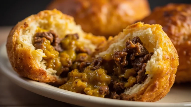 Botswanan Golden Fried Bread with Curried Mince Filling