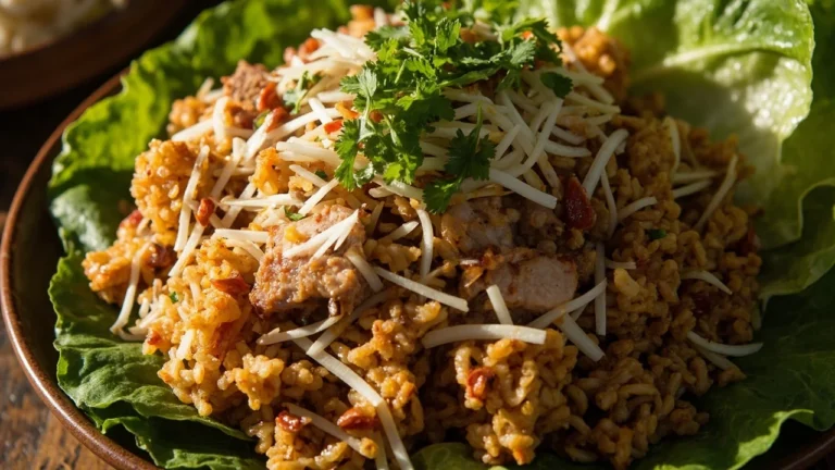 Vientiane-Style Crispy Rice Salad with Sour Pork