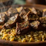 Afghan Rice and Lentil Pot with Spiced Lamb