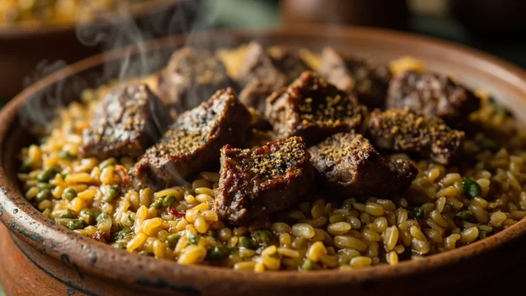 Afghan Rice and Lentil Pot with Spiced Lamb