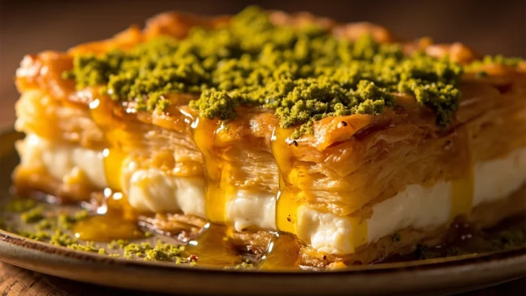 Jordanian-Style Cheese Knafeh with Orange Blossom Syrup