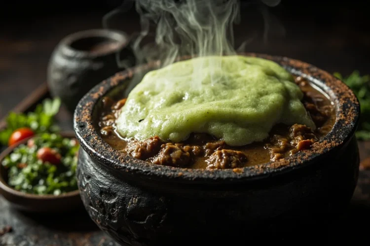 Yemeni Salta with Fenugreek Foam and Green Chili-Tomato Sauce