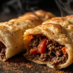 Yemeni Stuffed Crepe with Spiced Lamb and Tomato