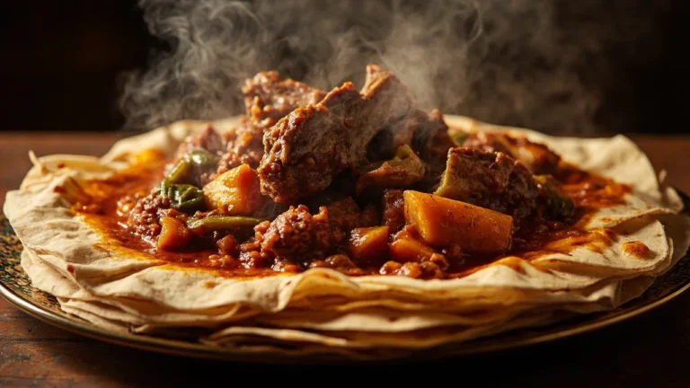 UAE Layered Lamb and Vegetable Flatbread Stew