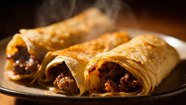 Kuwaiti Stuffed Crepe with Spiced Meat