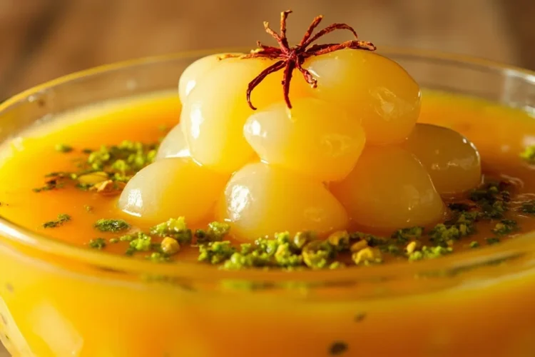 Sago pudding Kuwaiti style with saffron and pistachios