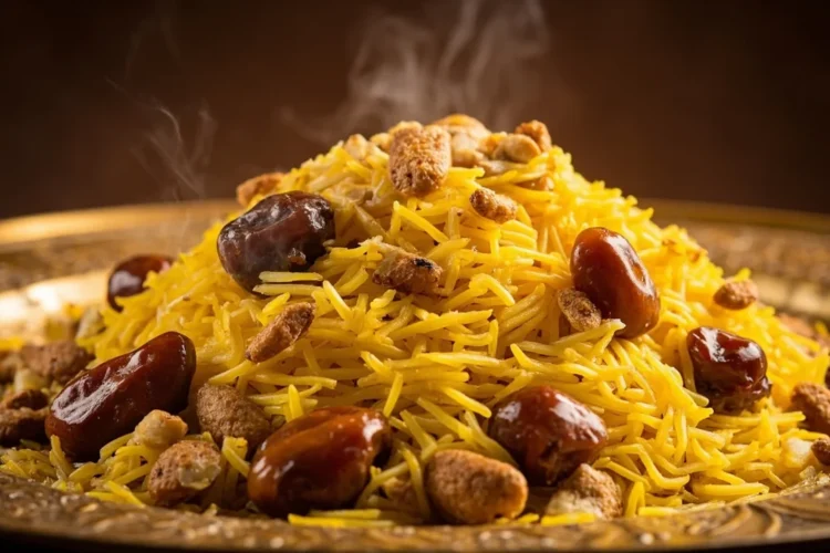 Bahraini sweet saffron rice with dates