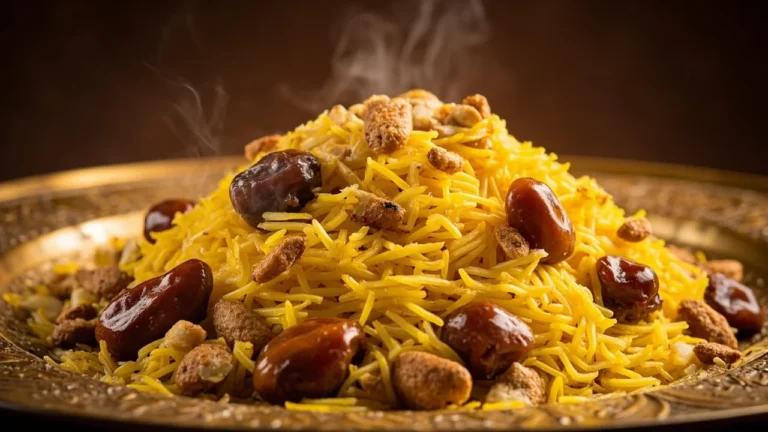 Bahraini Sweet Saffron Rice with Dates
