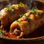 Braised stuffed pig feet Provencal style