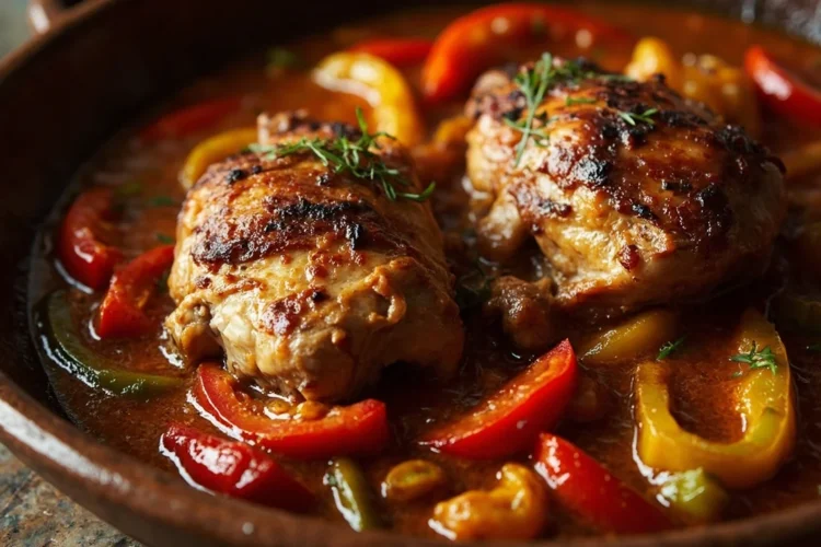 Basque-Style Braised Chicken with Peppers and Tomatoes