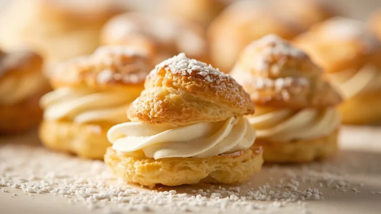 Spanish Wind Cream Puffs with Cinnamon Sugar Syrup