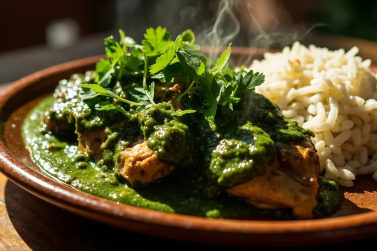 Oaxacan green herb mole with chicken