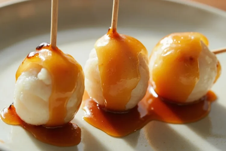 Japanese Rice Dumplings with Sweet Soy Glaze