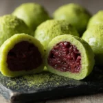 Matcha Green Tea Mochi with Sweet Red Bean Filling