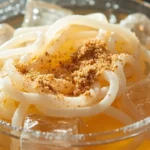 Chilled Kudzu Starch Noodles with Sweet Kinako Syrup