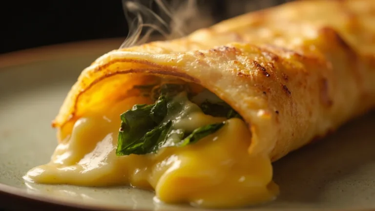 Taiwanese Egg Crepe with Cheese and Basil