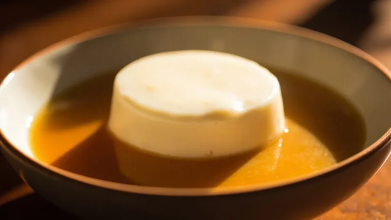 Homemade Soy Milk Pudding with Brown Sugar Ginger Syrup