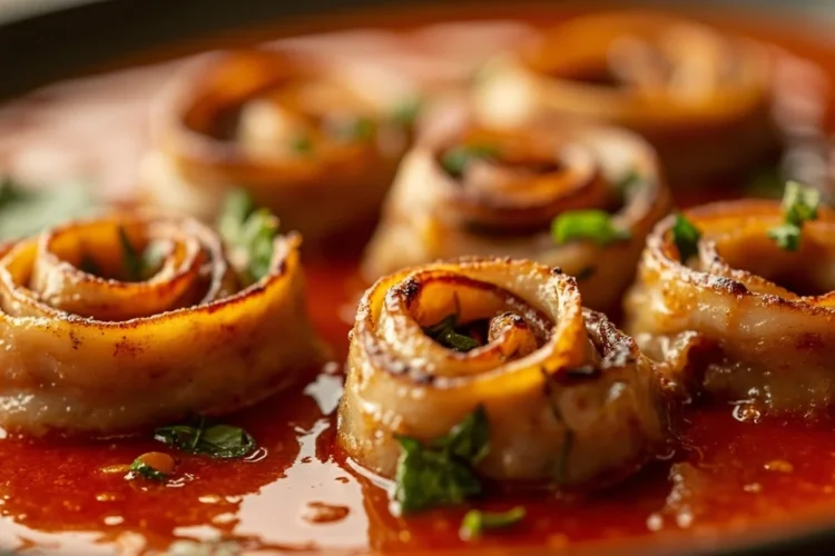 Italian Veal Rolls in White Wine Tomato Sauce
