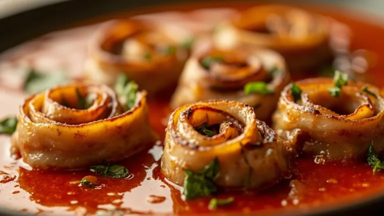 Italian Veal Rolls in White Wine Tomato Sauce