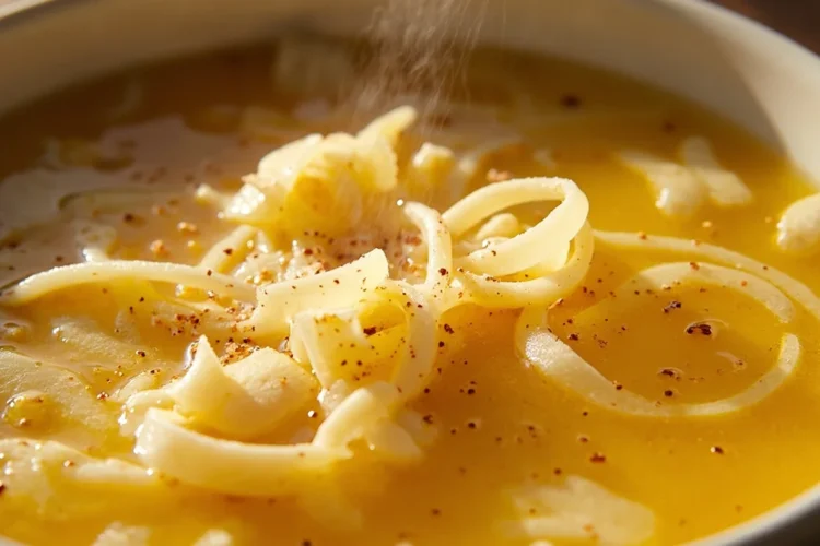Roman Egg Drop Soup with Parmesan Ribbons