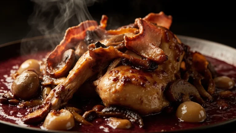 Classic Coq au Vin Burgundy Braised Chicken