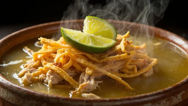 Classic Merida Lime Chicken Soup with Crispy Tortilla Strips