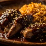 Braised Rabbit in Rich Mexican Mole Sauce
