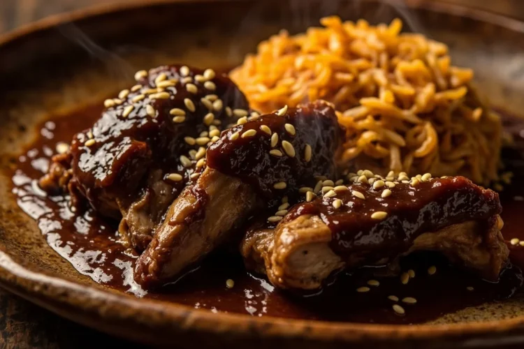 Braised Rabbit in Rich Mexican Mole Sauce