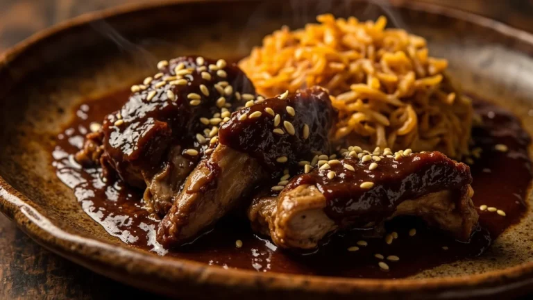 Braised Rabbit in Rich Mexican Mole Sauce