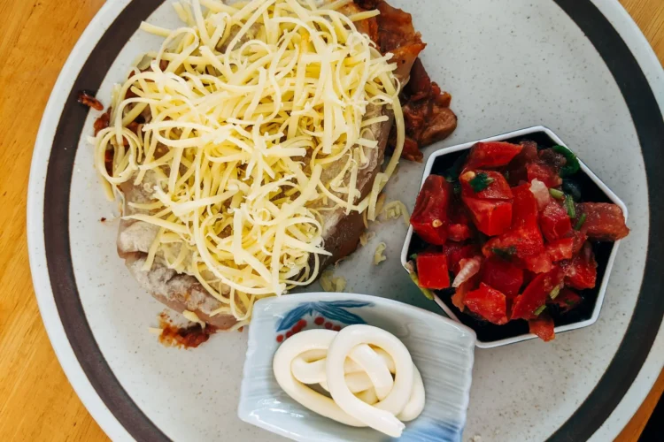 Arizona deep fried chimichanga with cheese and salsa