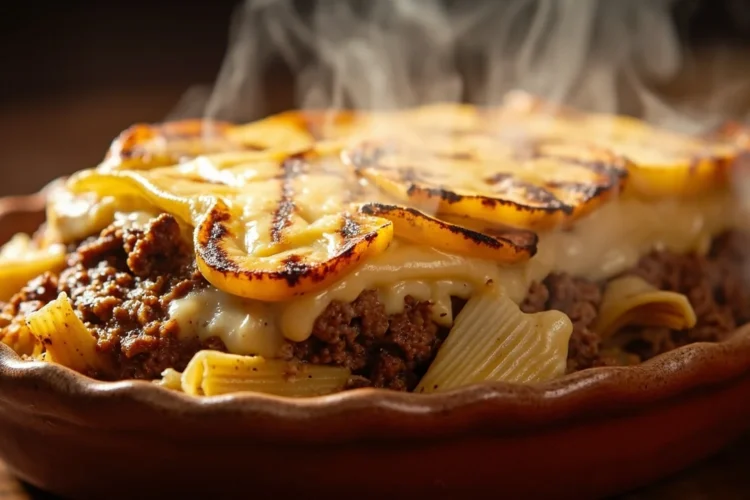 Cypriot Oven-Baked Pasta with Cinnamon Meat and Halloumi
