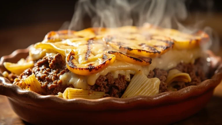 Cypriot Oven-Baked Pasta with Cinnamon Meat and Halloumi