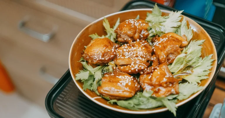 Hawaiian Glazed Chicken Thighs with Coconut-Pineapple Rice and Macadamia Slaw