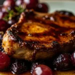 Sheet-Pan Honey-Mustard Glazed Pork Chops with Roasted Apples and Charred Brussels Sprouts