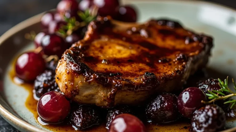 Sheet-Pan Honey-Mustard Glazed Pork Chops with Roasted Apples and Charred Brussels Sprouts