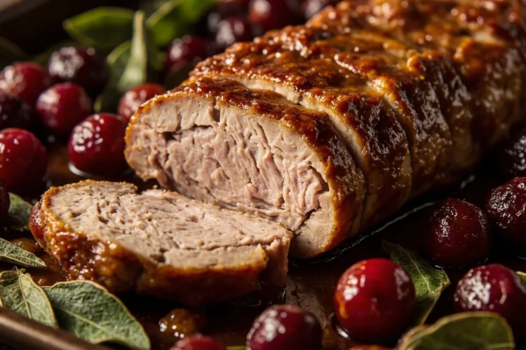 Sheet-Pan Maple-Mustard Pork Tenderloin with Roasted Grapes and Crispy Sage