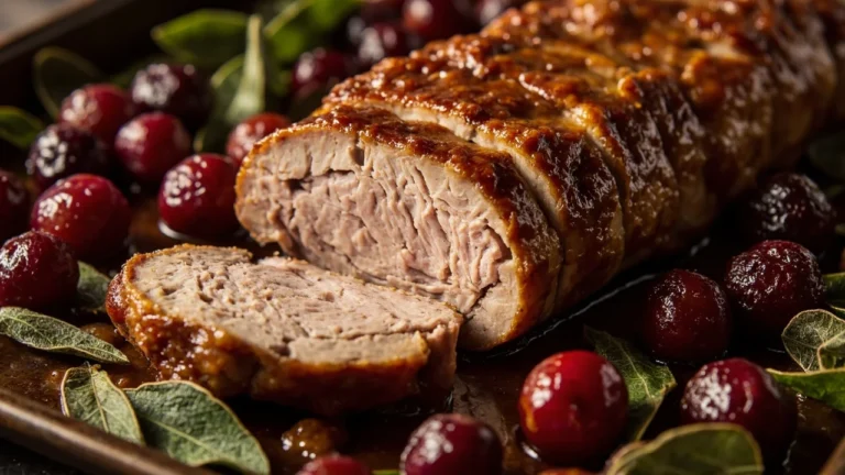 Sheet-Pan Maple-Mustard Pork Tenderloin with Roasted Grapes and Crispy Sage