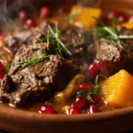 Moroccan Lamb Tagine with Butternut Squash, Pomegranate, and Pistachios