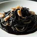 Spaghetti with Cuttlefish Ink and Cuttlefish
