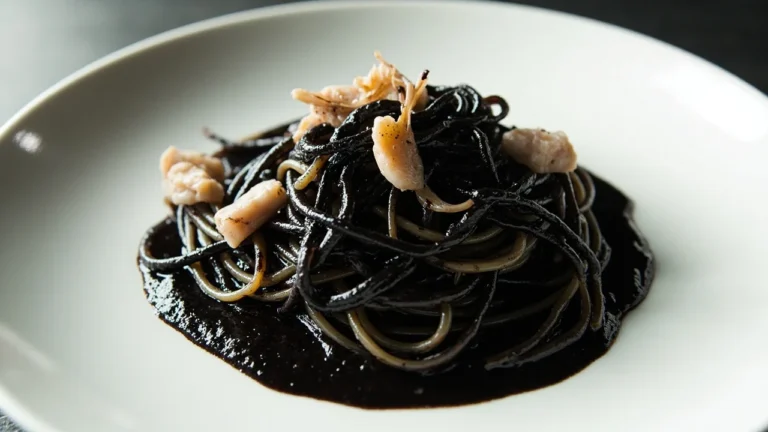 Spaghetti with Cuttlefish Ink and Cuttlefish