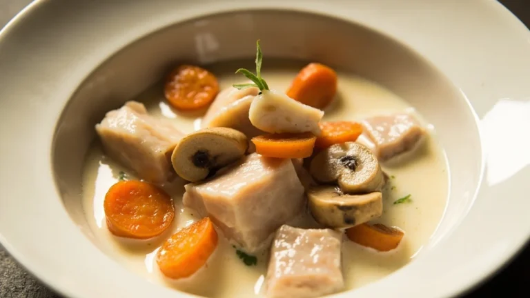 Classic French Veal Stew in White Sauce