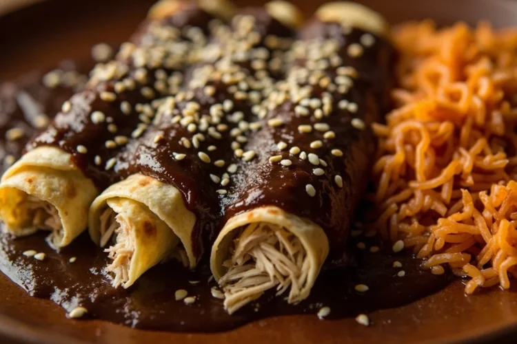 Chicken Enchiladas with Rich Mole Sauce