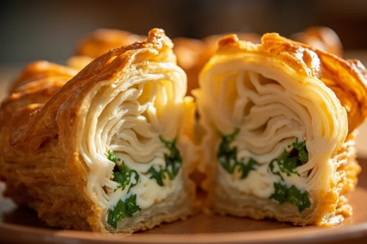 Turkish Water Pastry Cheese Borek with Parsley