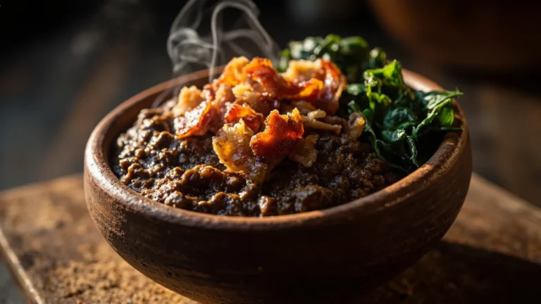 Brazilian Mashed Black Beans with Cassava Flour