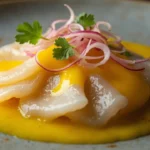 Peruvian Sole Tiradito with Creamy Yellow Chili Sauce