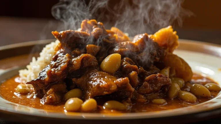 Peruvian Braised Goat with White Beans