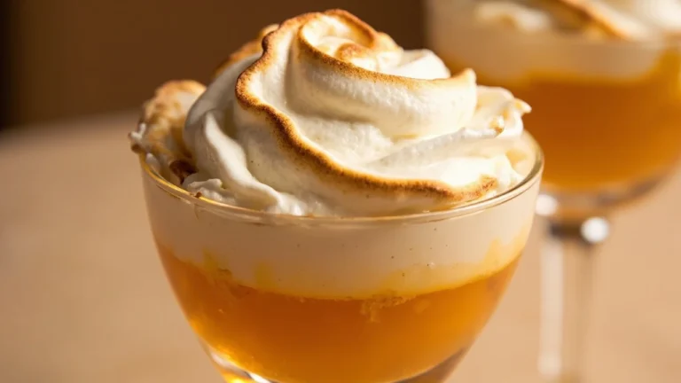 Peruvian Caramel Custard with Port Meringue