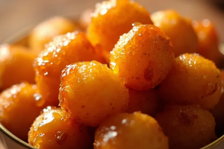 Lebanese Awamat Doughnut Balls in Rose Syrup
