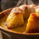 South African malva pudding with buttery cream sauce