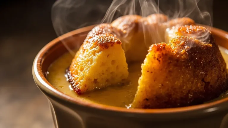 South African Malva Pudding with Buttery Cream Sauce